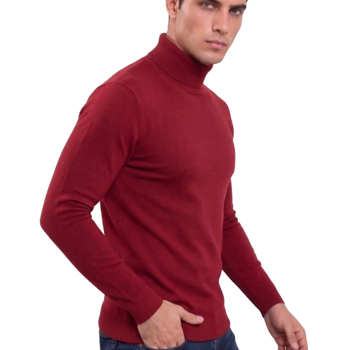 LOOK SHOP - Sweater Tejido Hombre Cuello Subido Beatle. 096