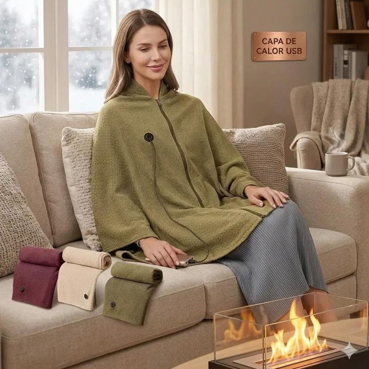 IRM - Manta Térmica USB para invierno tipo chal lavable de 3 niveles de calefacción