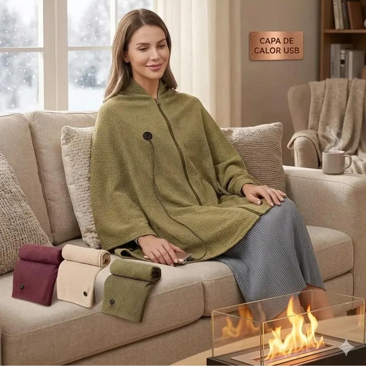 IRM - Manta Térmica USB para invierno tipo chal lavable de 3 niveles de calefacción