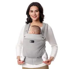 MOMCOZY - Portabebes Pure Hug Malla Gris