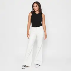 MOMCHIC - Jeans Flare Pepa Blanco