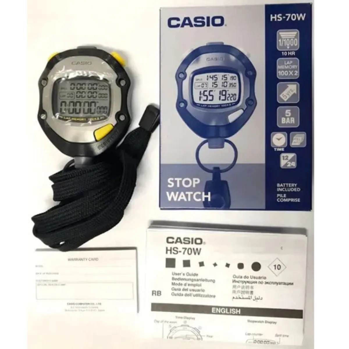 CASIO - Cronómetro Casio Multifunción HS-70W-1