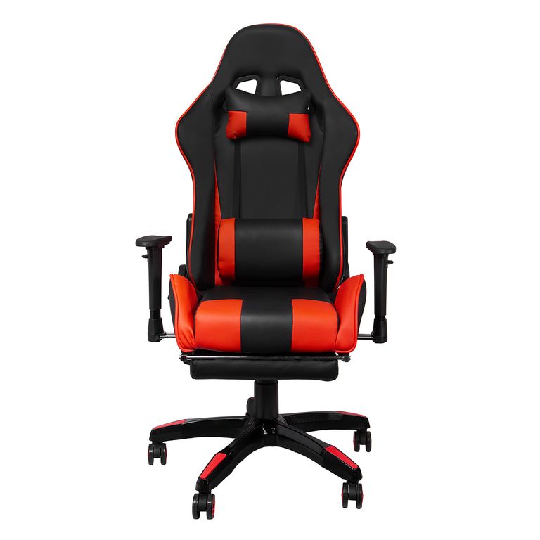 Silla Gamer Gc181 Reclinable 180 Apoya Pies y Brazos Roja Rojo