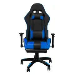 NIBIO - Silla Gamer Gc181 Reclinable 180° Apoya Pies y Brazos Azul