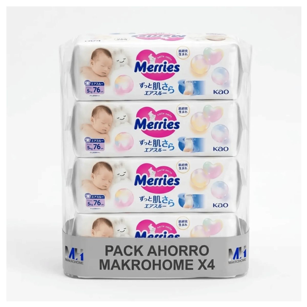 MERRIES - Pañales Desechables Recien Nacido Merries Super Jumbo 288 Un