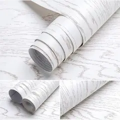 GENERICO - PAPEL MURAL AUTOADHESIVO MADERA ABEDUL VETA BURDEO – PACK 3 ROLLOS 18m2
