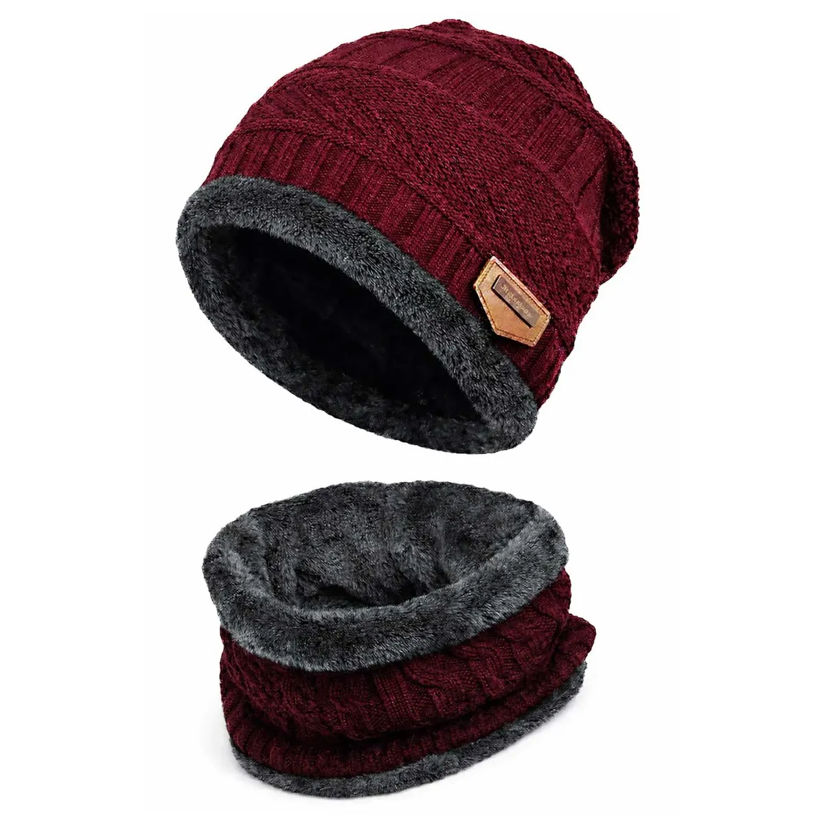 LIKE SHOP - Set Gorro y Cuello Térmico Adulto  Protección Contra el Frío Azul
