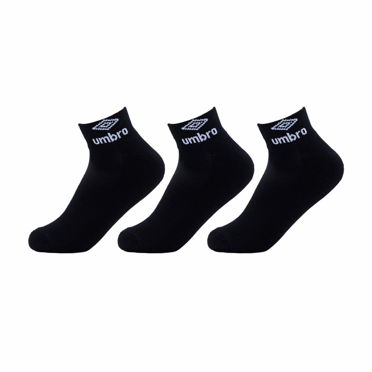 UMBRO - Calcetines Umbro Tripack Crew 1/4 Unisex Negro