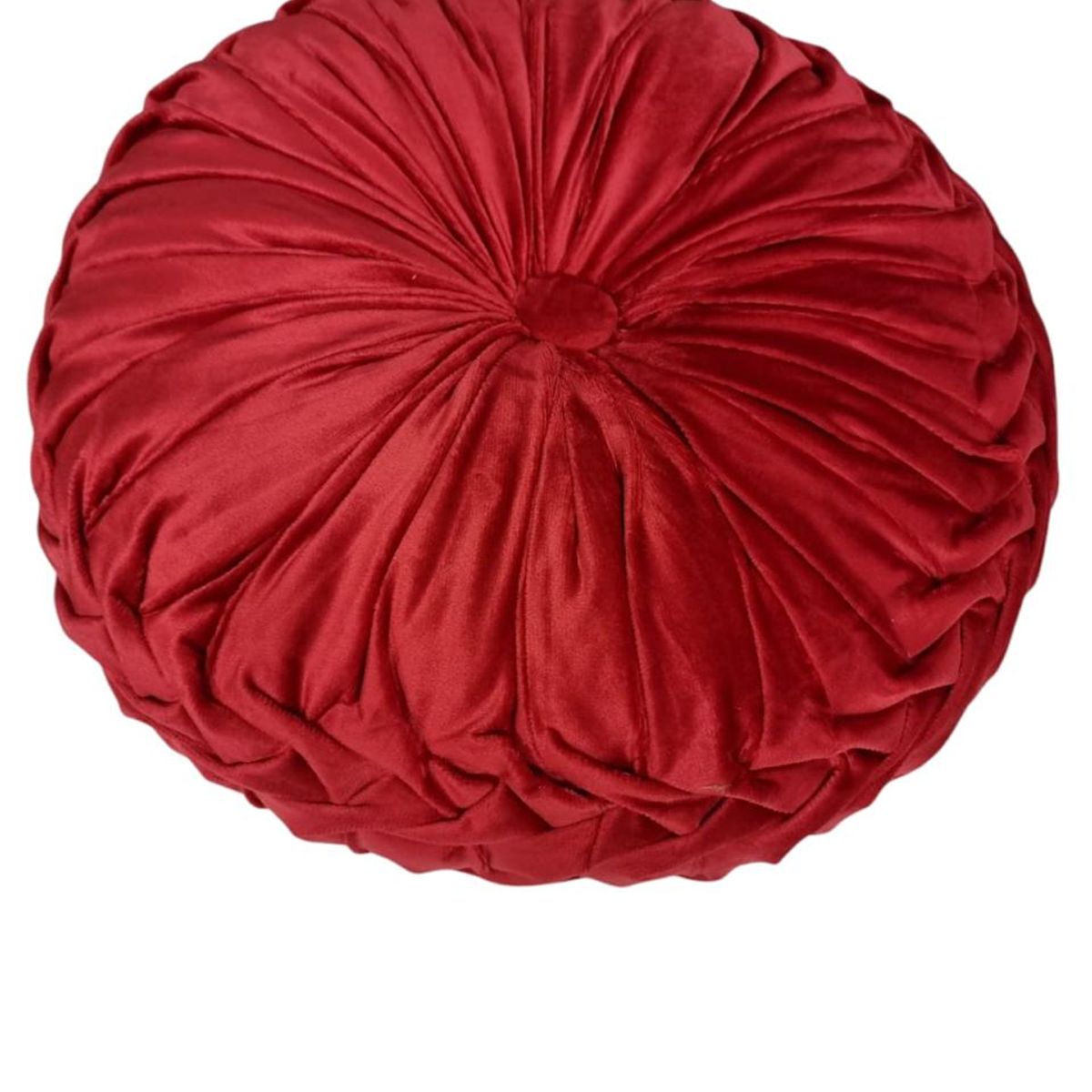 GENERICO - Cojín de Terciopelo Redondo Diametro 38 Cm color Rojo