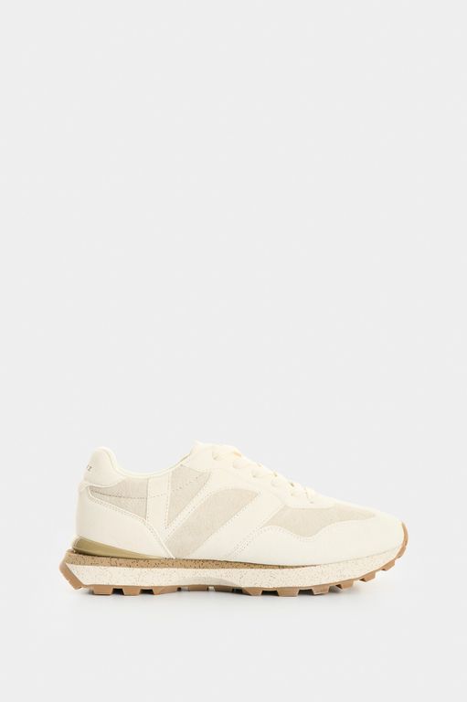 Vélez Zapatilla Tenis Cuero Carnaza Mujer Sahara Blanco