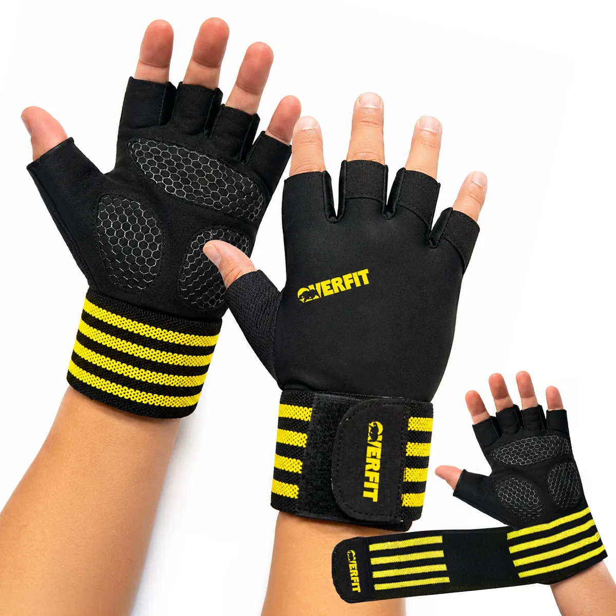 OVERFIT - Guantes Gym Deportivos Overfit Talla L Entrenamiento Levantamiento Fitness Pesas