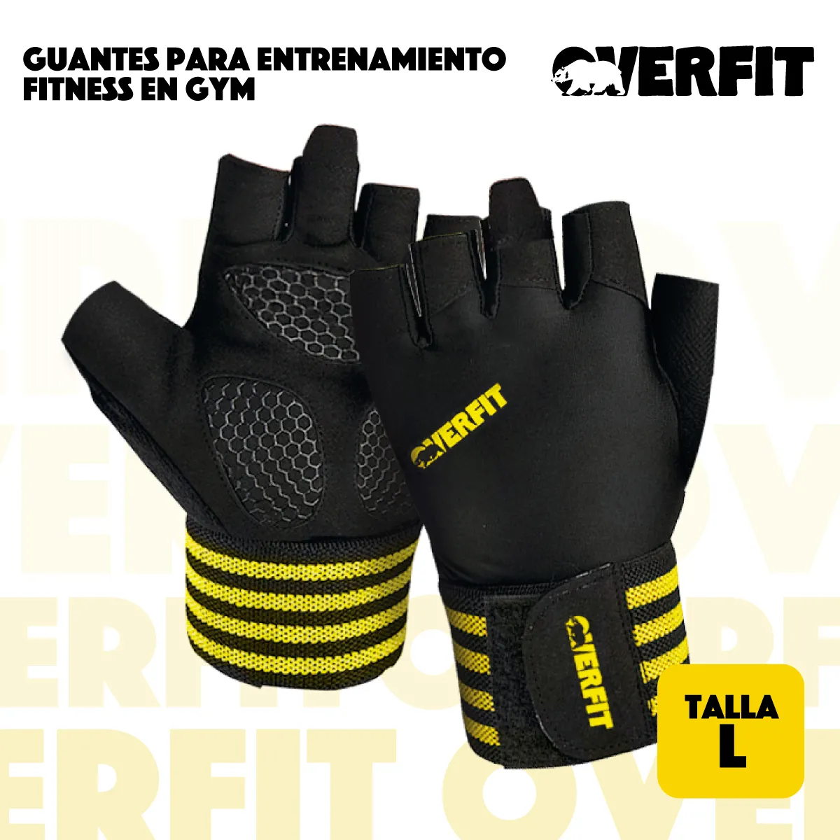 OVERFIT - Guantes Gym Deportivos Overfit Talla L Entrenamiento Levantamiento Fitness Pesas
