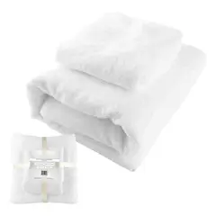 GENERICO - Toallas De Baño Algodon Suave Homely 350 Gsm Cuerpo Y Manos Poliester Absorbente Set X2 BELUG