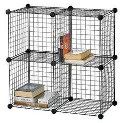 GENERICO - Armario Organizador Metálico Negro 4 Cubos