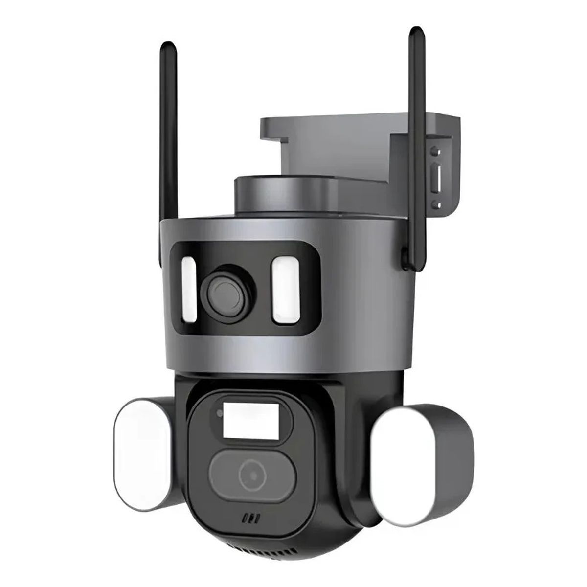GENERICO - Cámara De Seguridad Exterior Doble Lente App Yoosee Negro