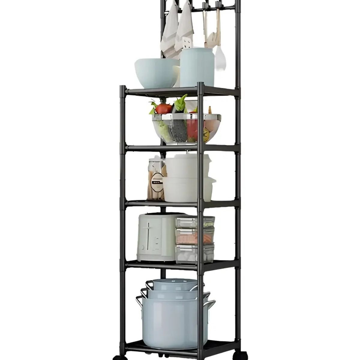 GENERICO - Estante Organizador De 5 Niveles De Cocina Baño Color Negro