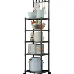 GENERICO - Estante Organizador De 5 Niveles De Cocina Baño Color Negro