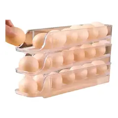 GENERICO - Organizador de Huevos Rodante Transparente Porta 21 Unidades Plástico