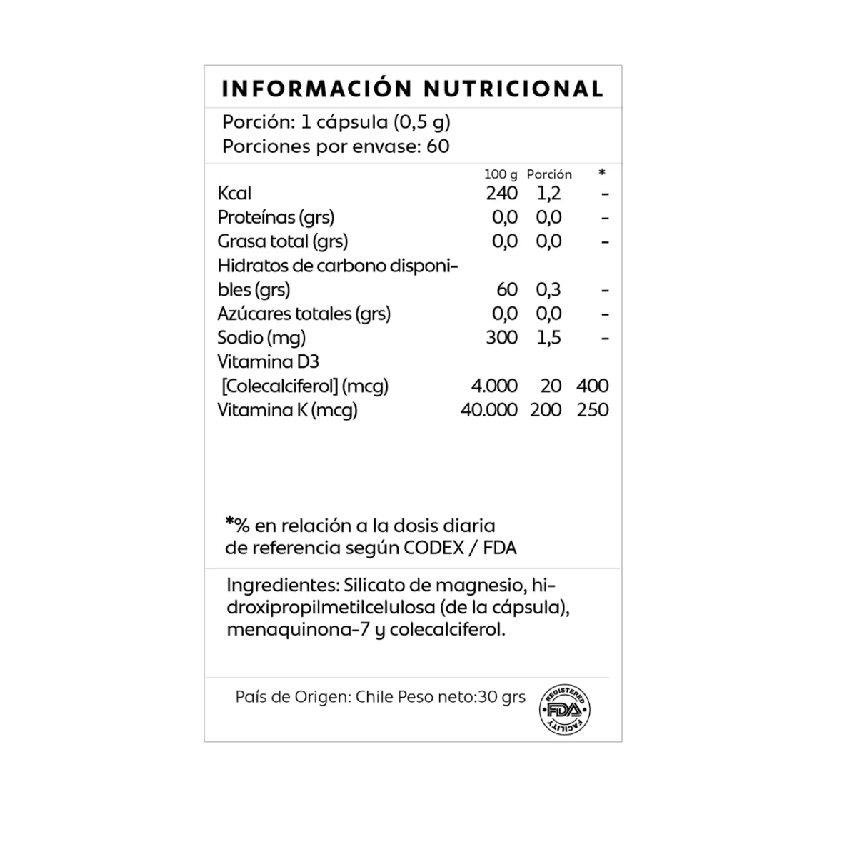 GENERICO - Vitamina D3 & K2 - 60 Caps  - Mind Nutrition