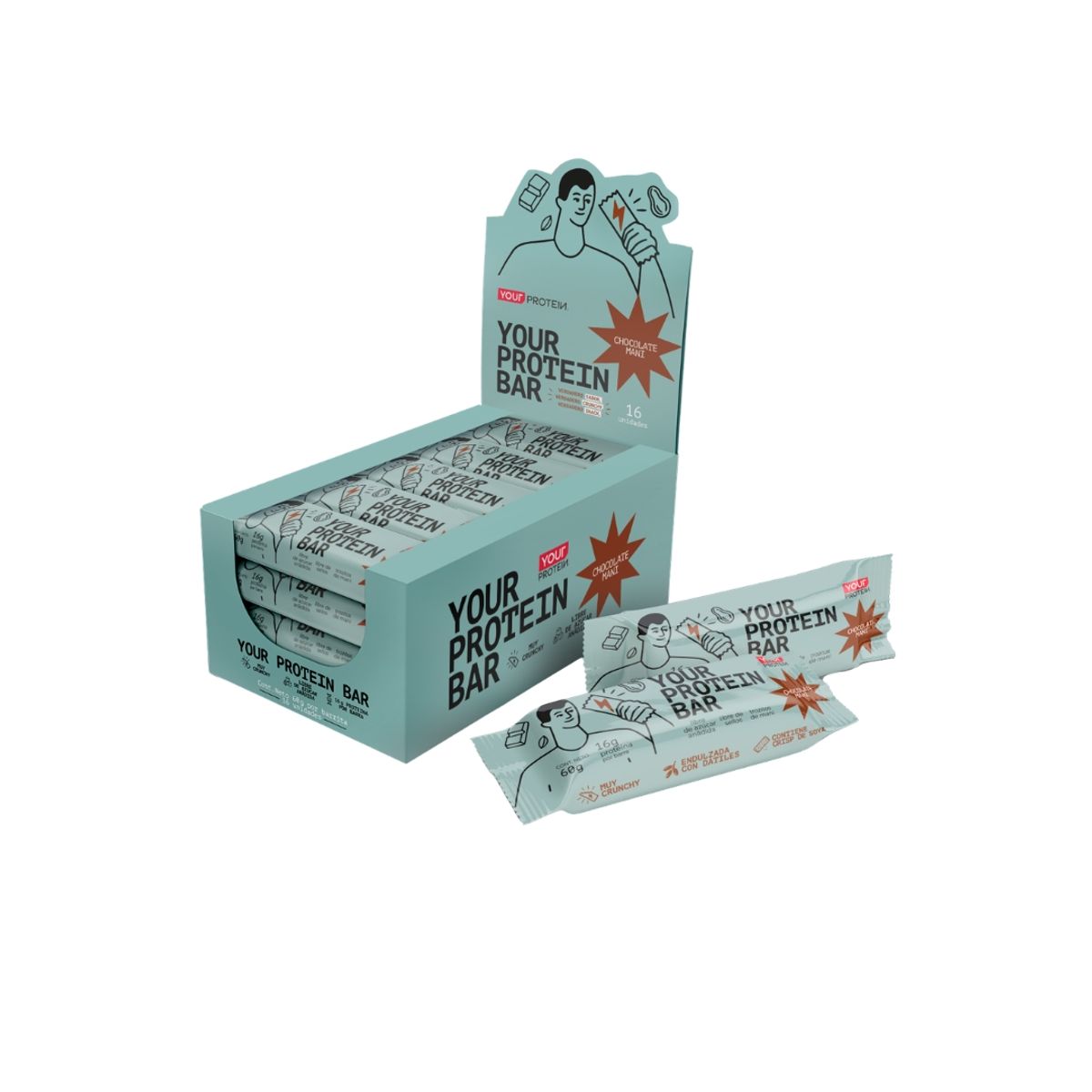YOUR PROTEIN - Your Protein Bar - Pack x 16 - Chocolate Maní - YPTN