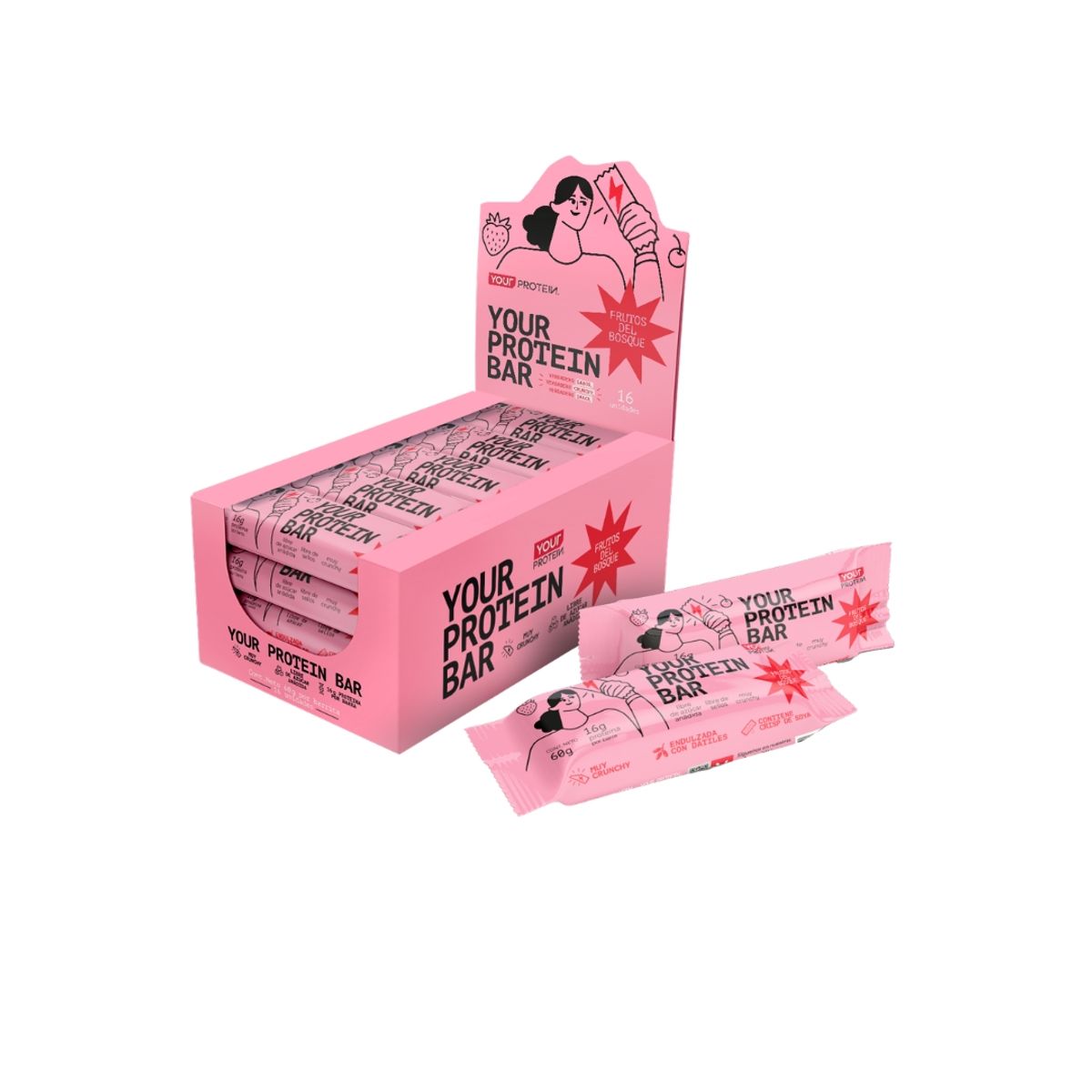 YOUR PROTEIN - Your Protein Bar - Pack x 16 - Frutos del bosque - YPTN