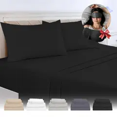 OKAERI - JUEGO DE SABANAS QUEEN 150X200 CM - Negro - 2 PLAZAS