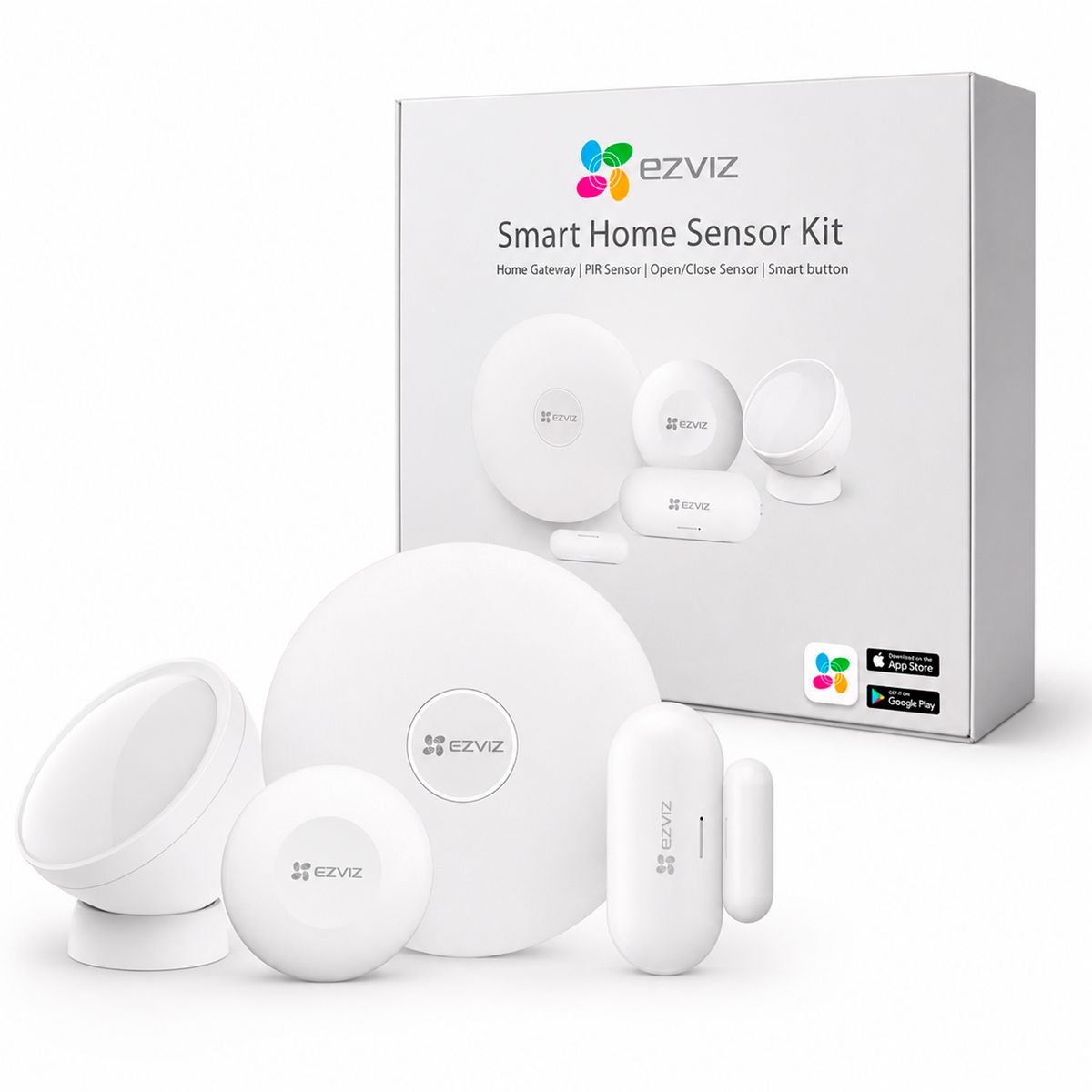 EZVIZ - Kit Alarma Ezviz A3 WiFi Zigbee 4 Sensores CS-B1-A0-A34