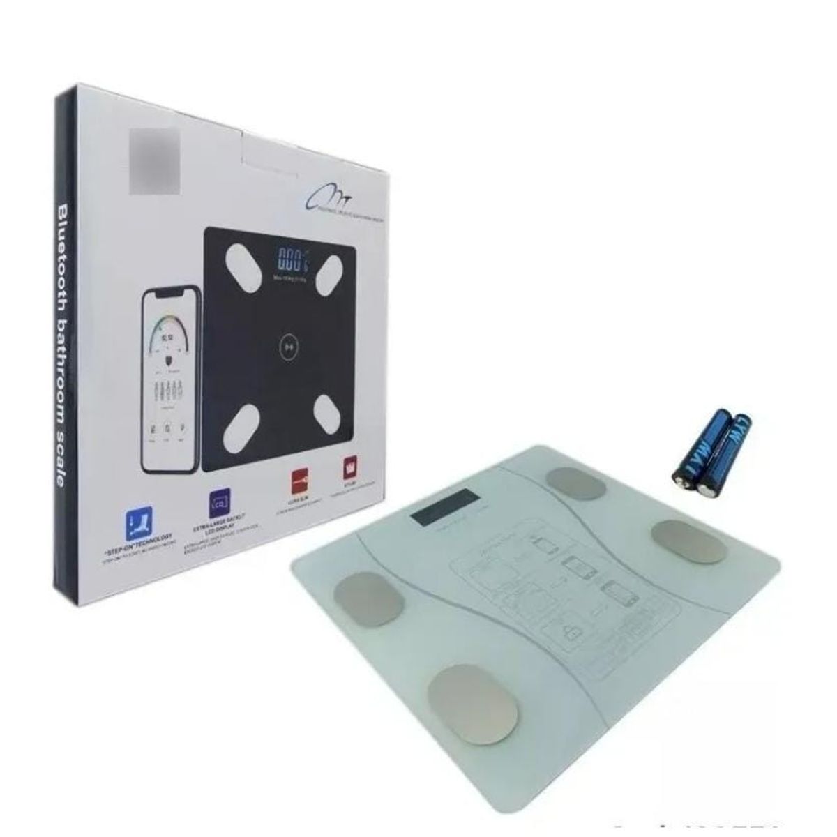 GENERICO - Pesa Balanza Digital De Baño Inteligente Bluetooth App Color Negro