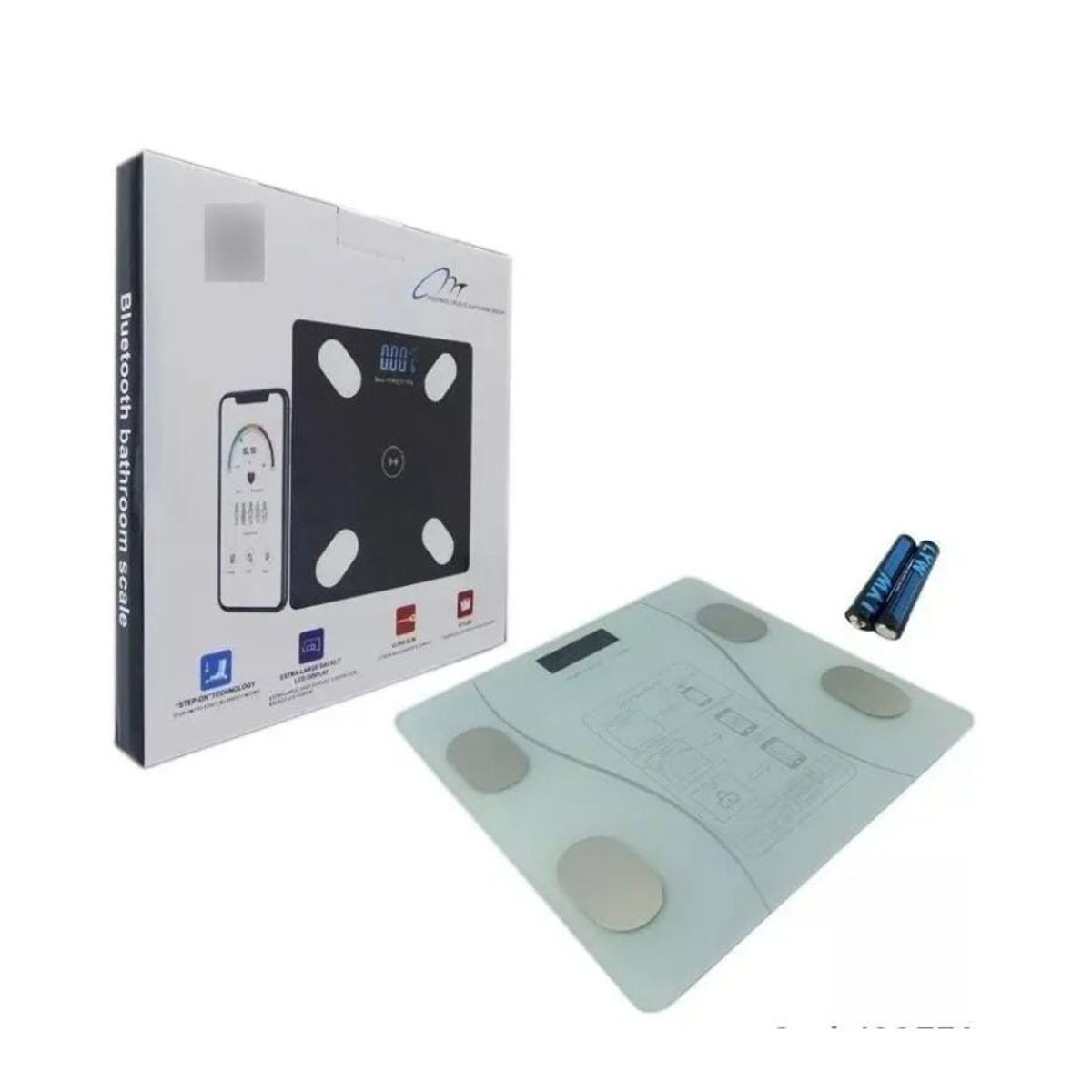 GENERICO - Pesa Balanza Digital De Baño Inteligente Bluetooth App Color Negro