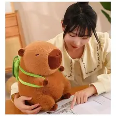 GENERICO - Capibara Peluche Con Mochila De Tortuga de 40cm