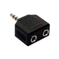 GEN - Adaptador Audio Splitter Comparte Musica Conector Plug Jack 3.5mm 2 en 1 - Negro