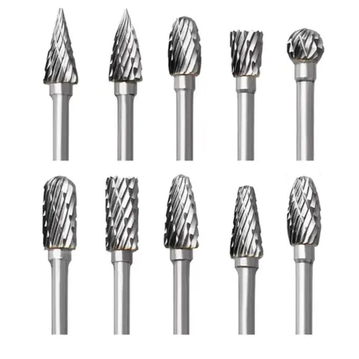 GENERICO - Set 10 Fresas Rotativas Para Metal, Taladro Y Dremel Labg