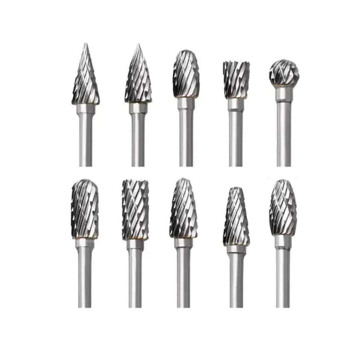 GENERICO - Set 10 Fresas Rotativas Para Metal, Taladro Y Dremel Labg