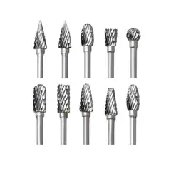 GENERICO - Set 10 Fresas Rotativas Para Metal, Taladro Y Dremel Labg