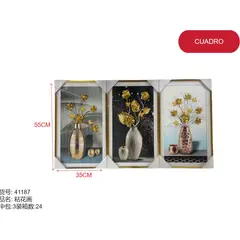 GENERICO - Cuadro decorativo (JARRON DE FLORES - 55CM*35CM) 41187