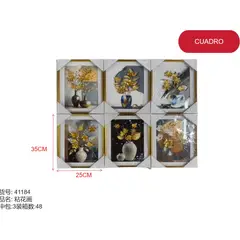 GENERICO - Cuadro decorativo (JARRON DE FLORES - 35CM*25CM) 41184