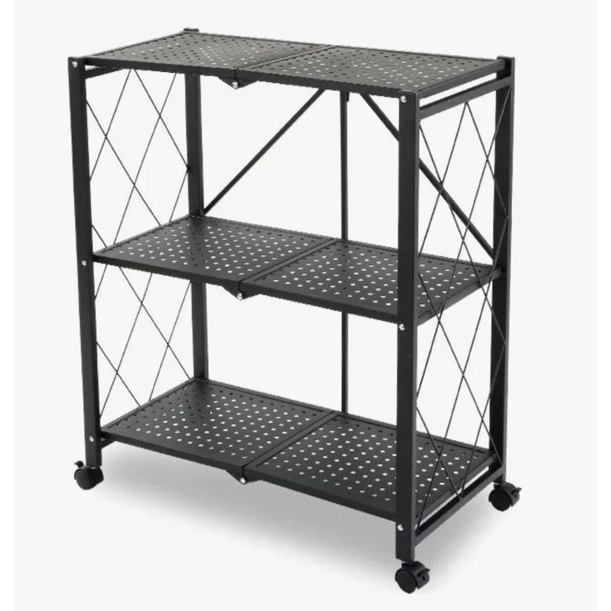 GENERICO - Estante Plegable Organizador Multiusos 3 Niveles Con Ruedas