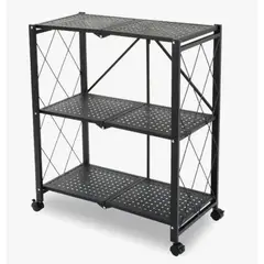 GENERICO - Estante Plegable Organizador Multiusos 3 Niveles Con Ruedas