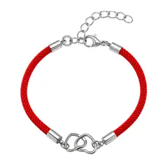 TODOJOYAS - Pulsera Cuerda Roja Corazones Entrelazados