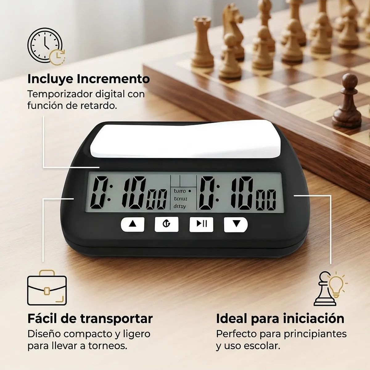 GENERICO - Reloj De Ajedrez Con Temporizador Digital Profesional Torneo Labg