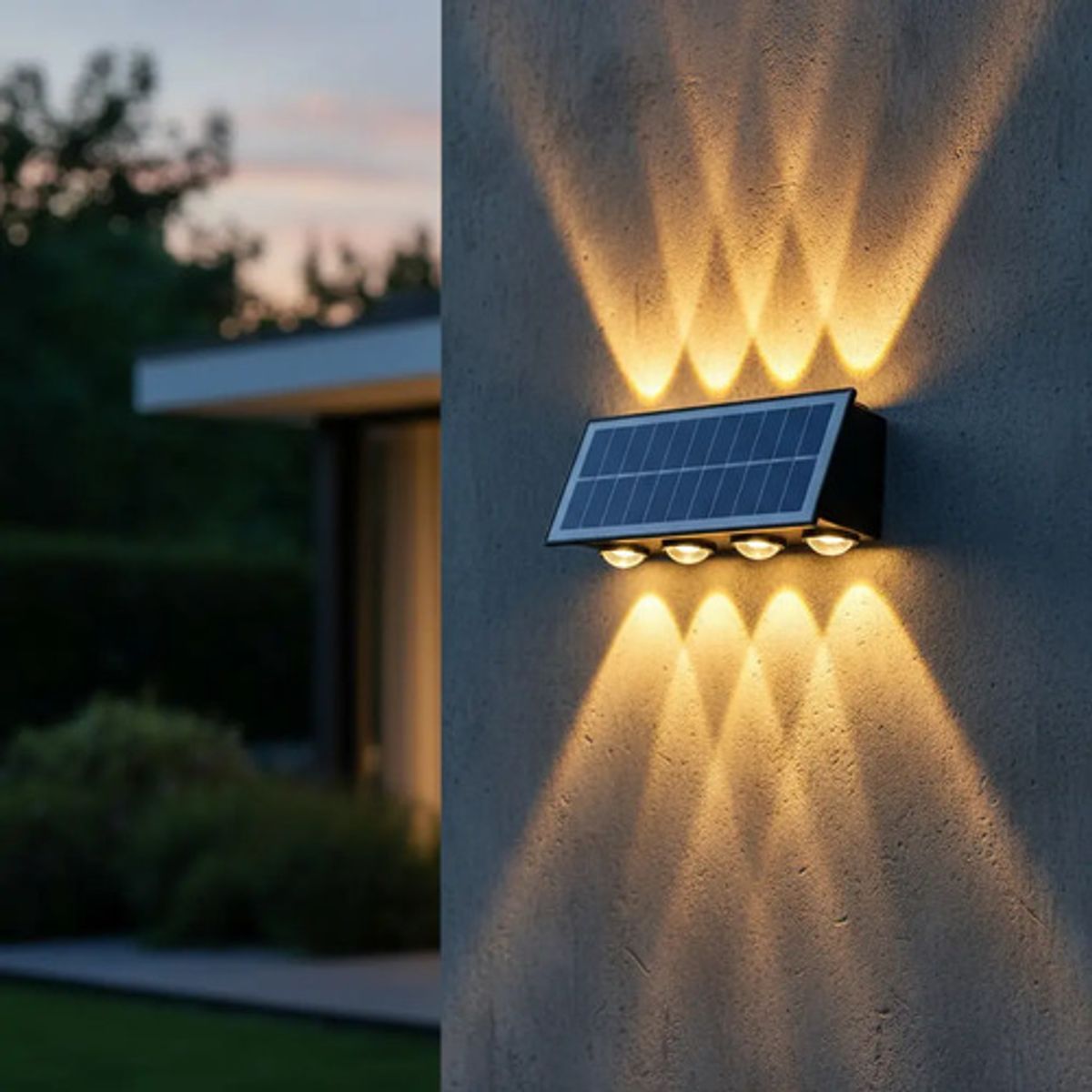 GENERICO - Aplique Solar Bidireccional Impermeable 8leds Luz Calido