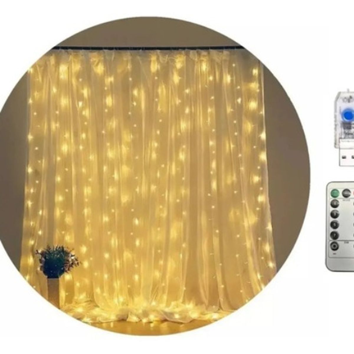GENERICO - Cascada Luces Guirnalda Cortina Led Navidad Eventos Boda 3x3