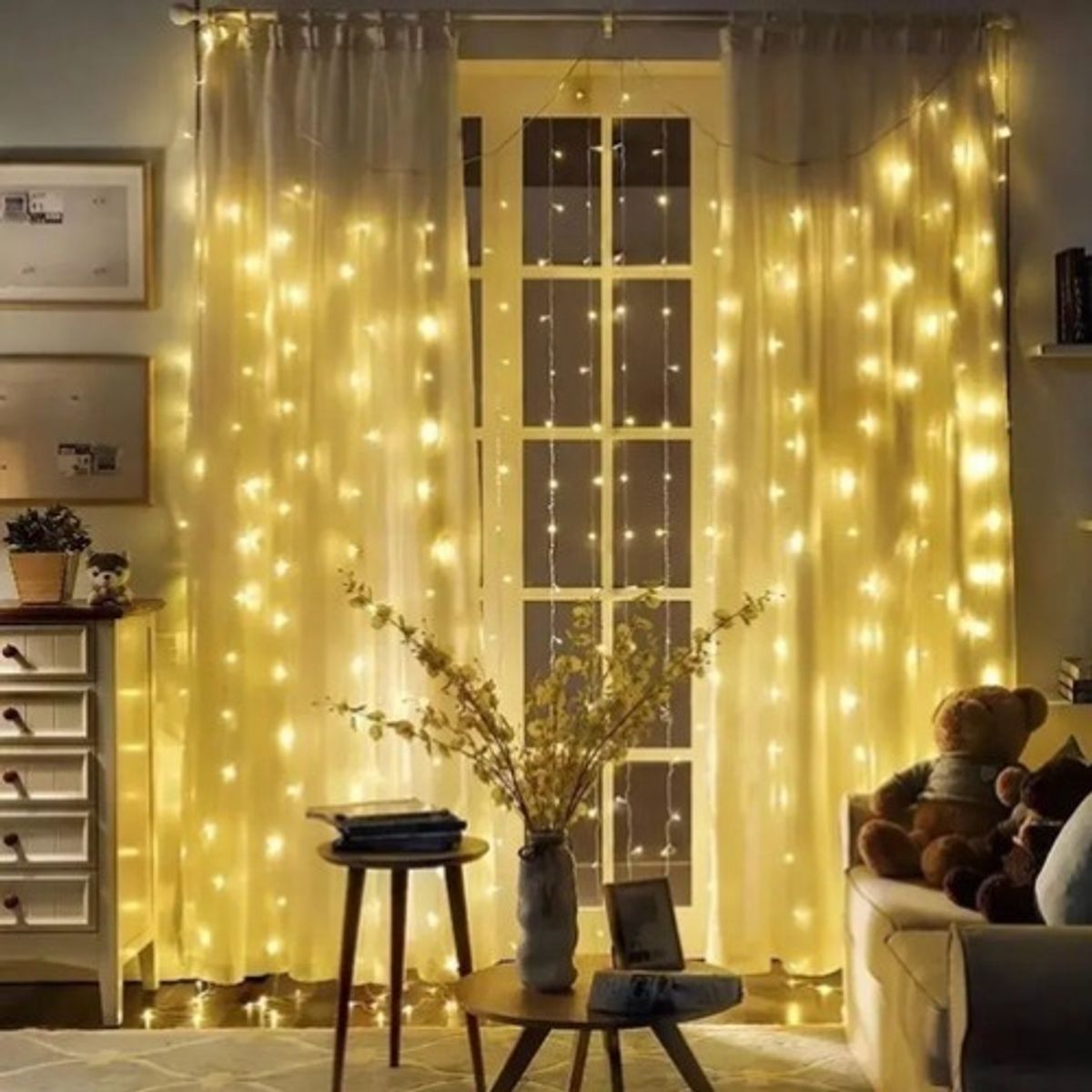 GENERICO - Cascada Luces Guirnalda Cortina Led Navidad Eventos Boda 3x3