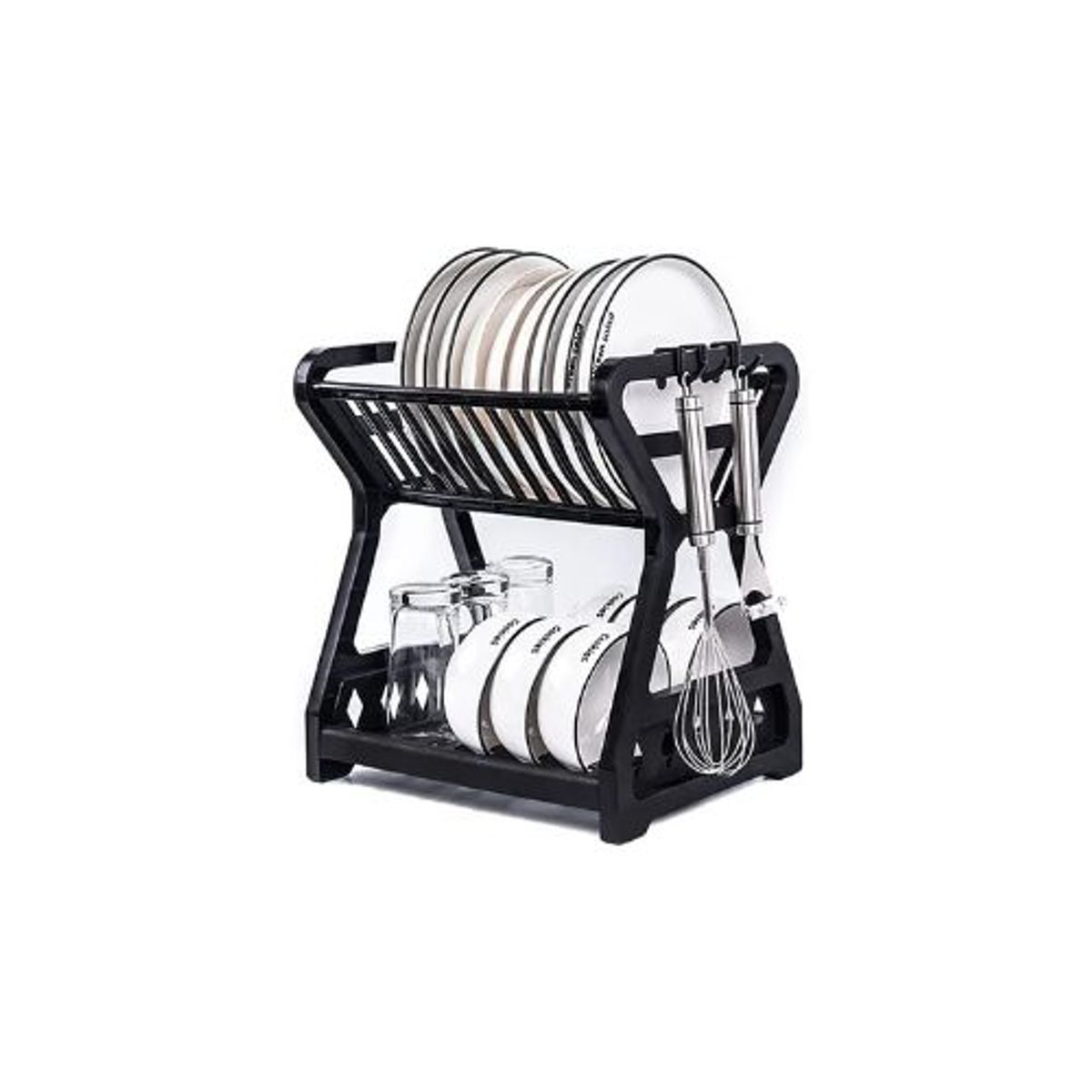GENERICO - Secador Escurridor De Platos 2 Niveles Plastico Escurridor color