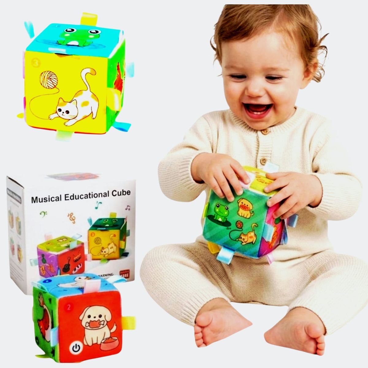 GENERICO - Juego De Aprendizaje Educativo Cubo Sensorial Educativo Musical Y Luces Animales