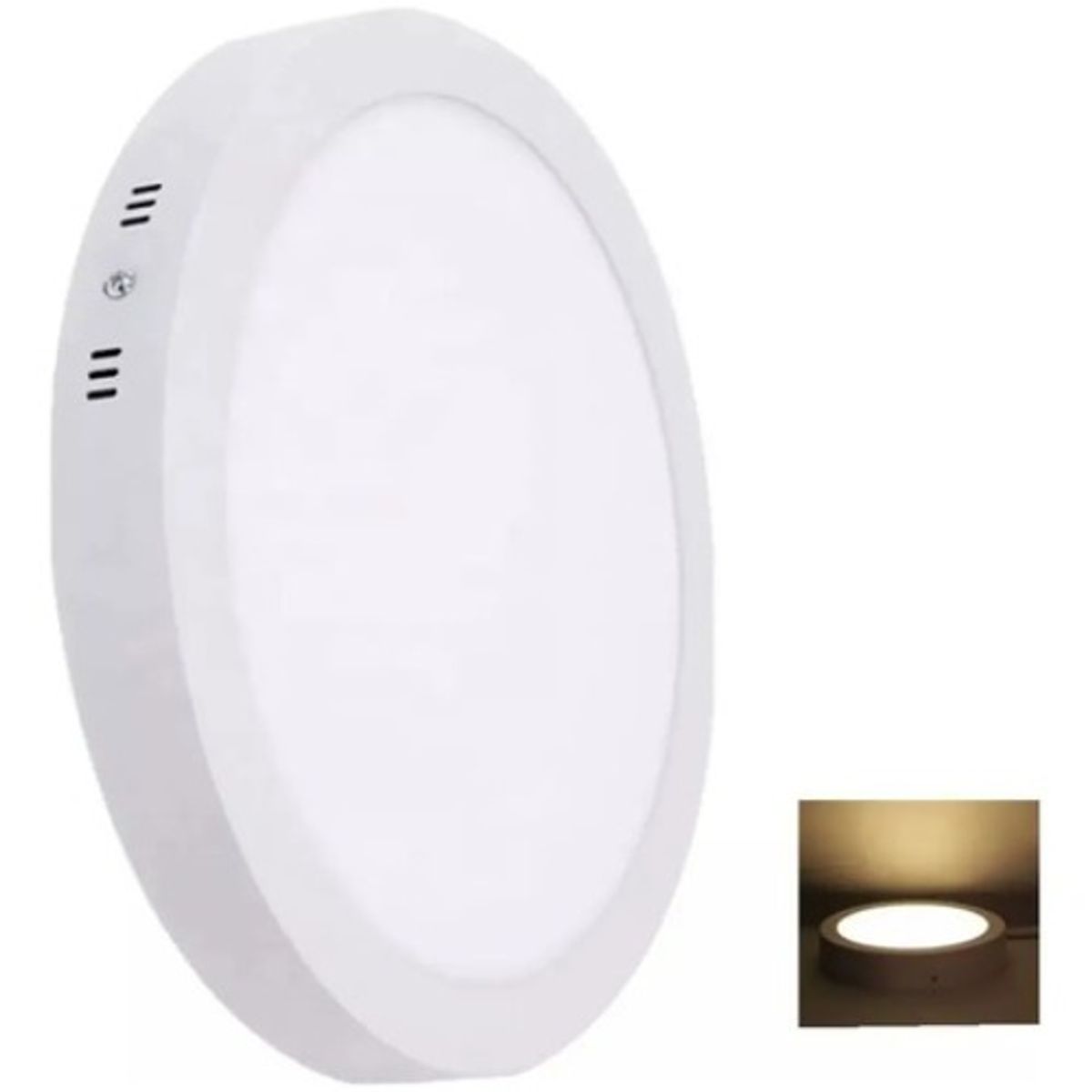 GENERICO - Pack 10 Foco Panel Led Plafon Sobrepuesto Redondo 6w Calida