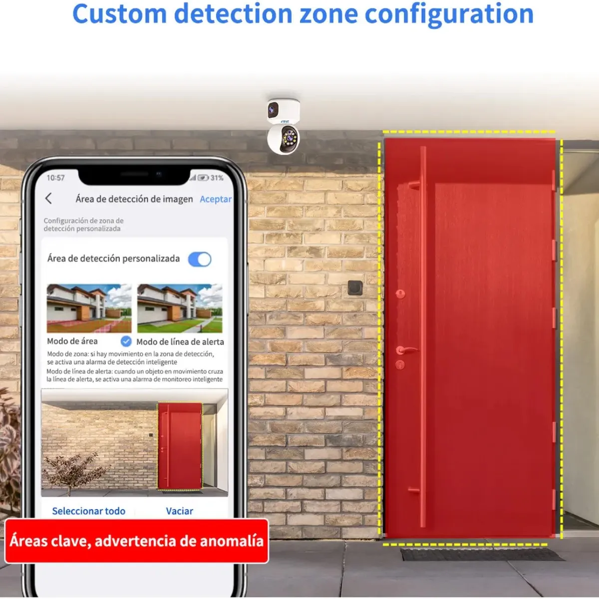 GENERICO - Cámara De Seguridad Doble Pantalla Wifi ip 360 Full Hd Con Alarma Color Blanco BELUG