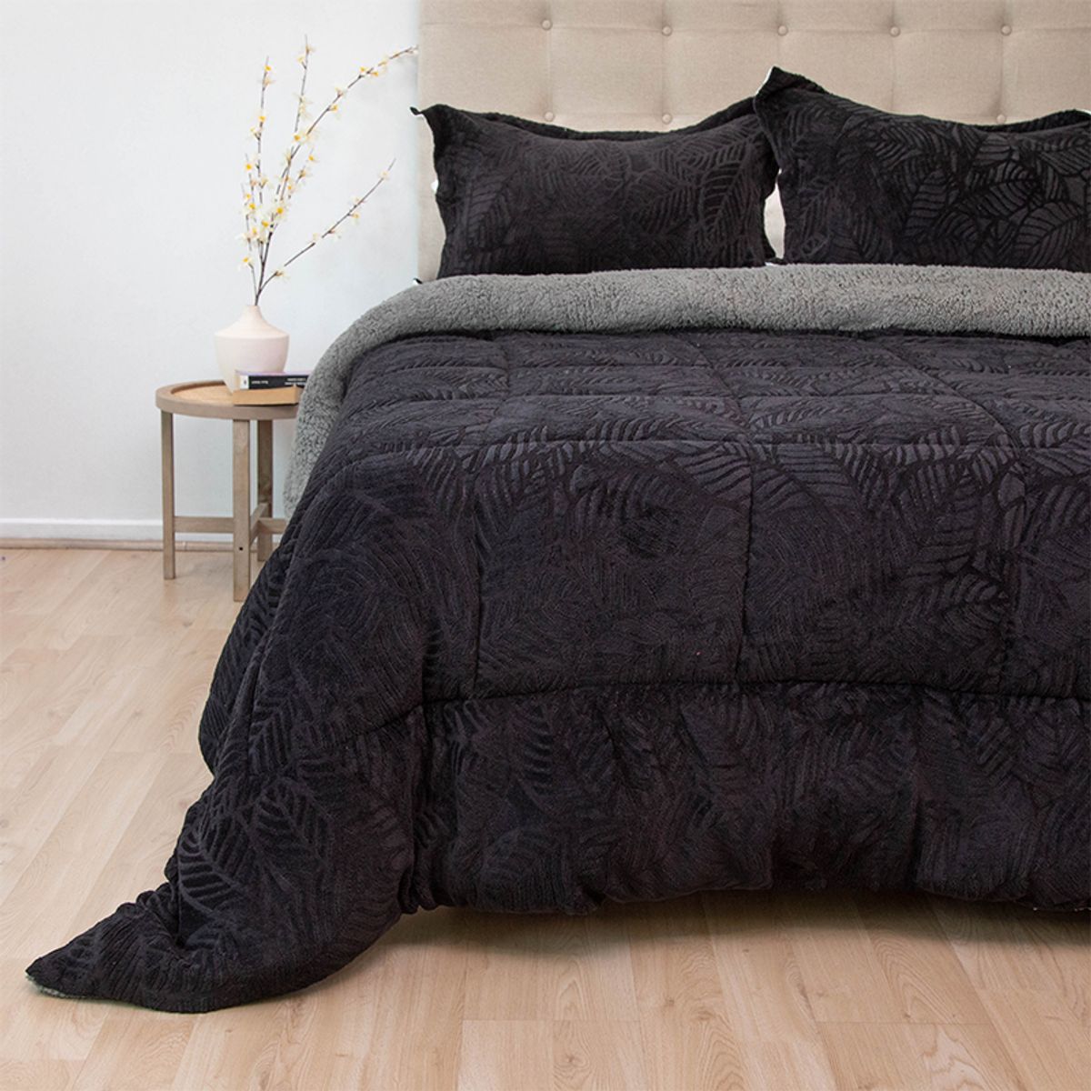 DORAL - CUBRECAMA PLUMON OUTBOSS DELUXE CON SHERPA NEGRO DORAL 2.5 PLAZAS