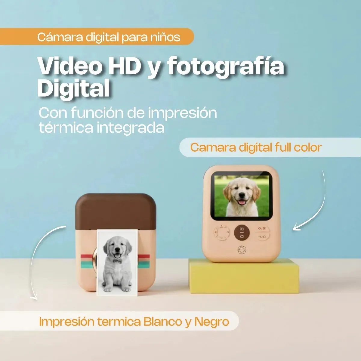 GENERICO - Cámara de fotos digital para niños incluye 3 Rollos Y Sd De 32 Gb BELUG