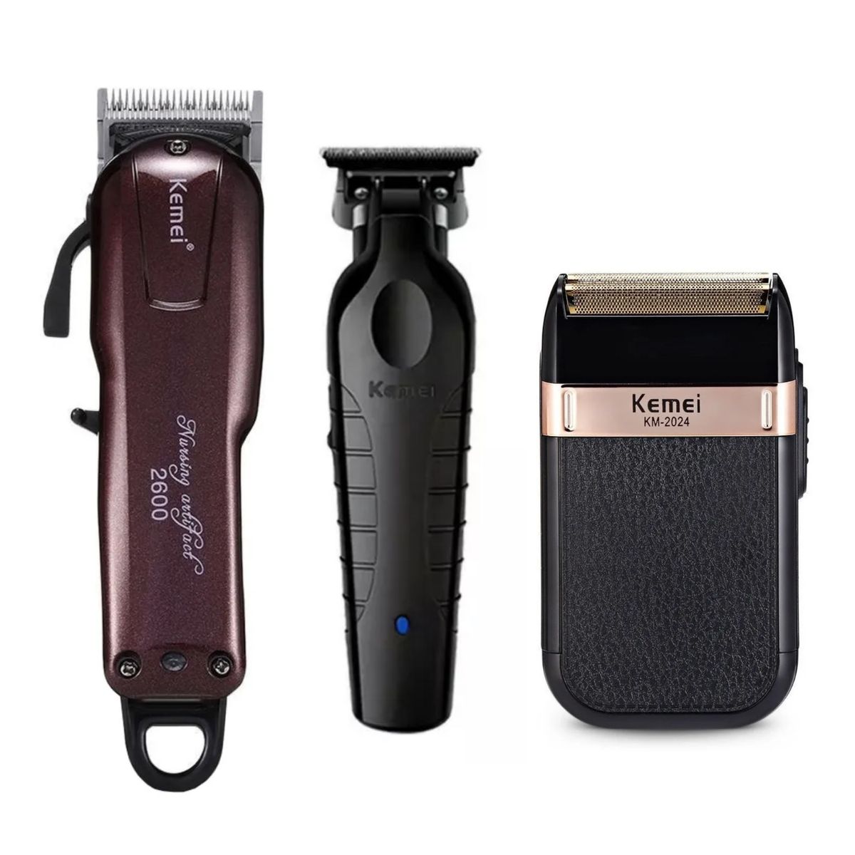 KEMEI - Combo Kemei Cortadora Km-2600 Y Trimmer Km-2299 + Shaver 2024